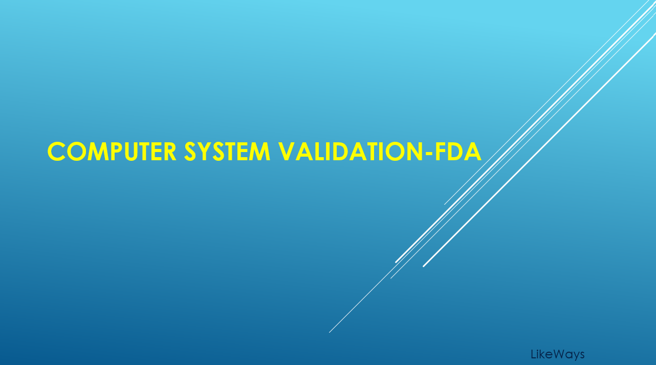 Computer System Validation-FDA